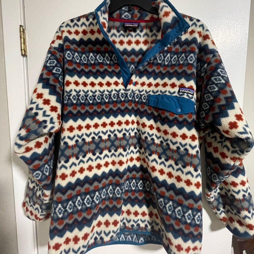 Patagonia Synchilla Men’s Aztec Southwestern T Snap Fleece Pullover Sweater Lg
